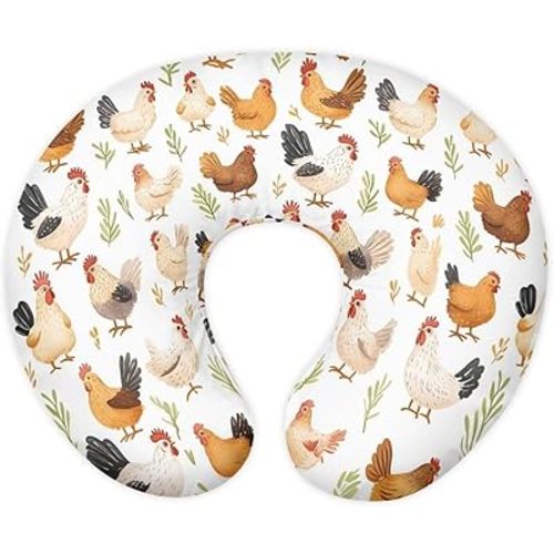 Chicken Breastfeeding Pillow Cover for Baby Girl Nursing Pillow Cover Removable Nursing Pillow Case for Newborn Boys Fits The Pillow for Breastfeeding and Bottle Feeding White