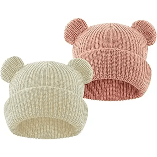 Toddler Boy Winter Hat Baby Knit Beanie Girl Warm Hats Kid Bear Ear Beanies for Cold Weather