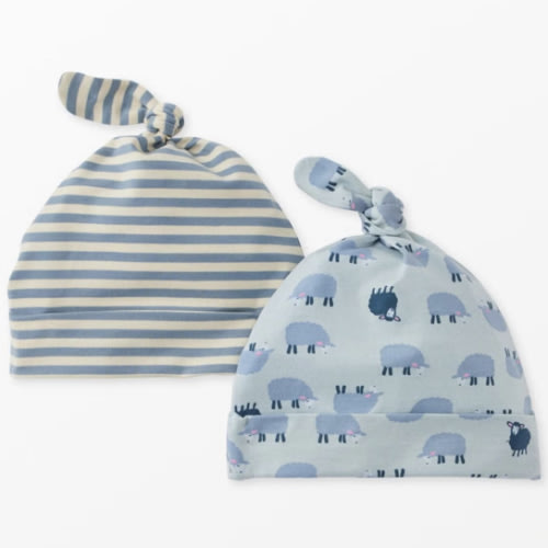 2-Piece Baby Layette Top Knot Beanie in HannaSoft™