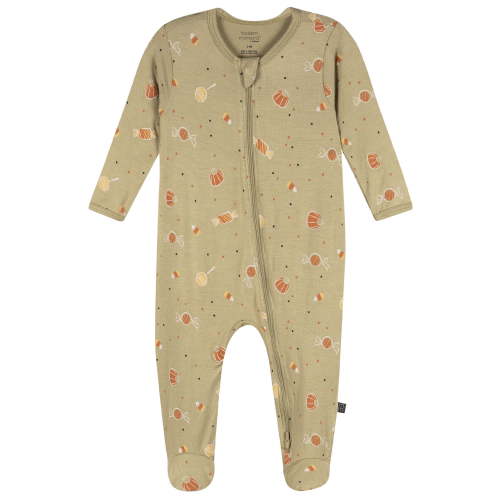 Modern Moments by Gerber Neutral Two-Way Zip Viscose Sleep ´N Play Footed Pajama , Sizes Newborn - 6/9 Months