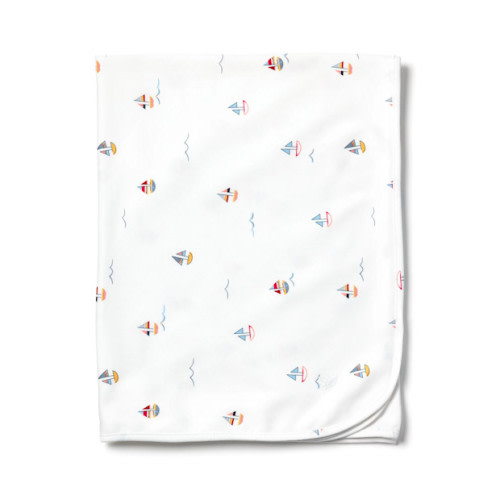 Petite Plume Pima Baby Blanket in Bateau