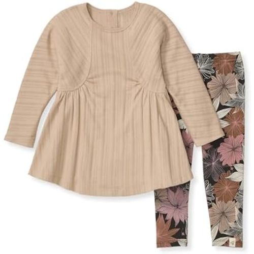 Burt's Bees Baby Baby Girls' Long Sleeve Top and Pant Set, 100% Organic Cotton