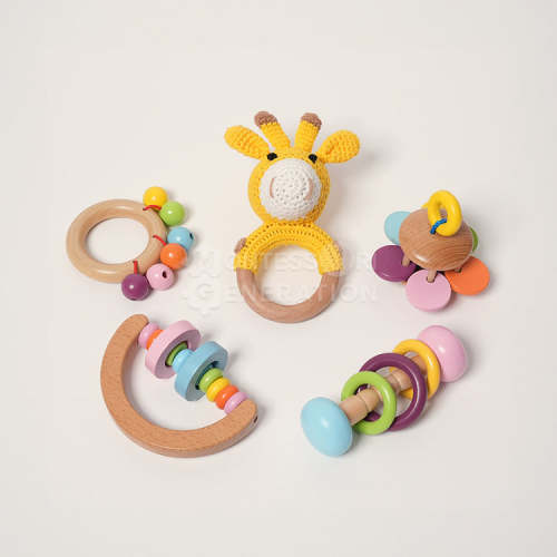 Buy Montessori 5 Piece Wooden Rattle Kit Online I Montessori Generation