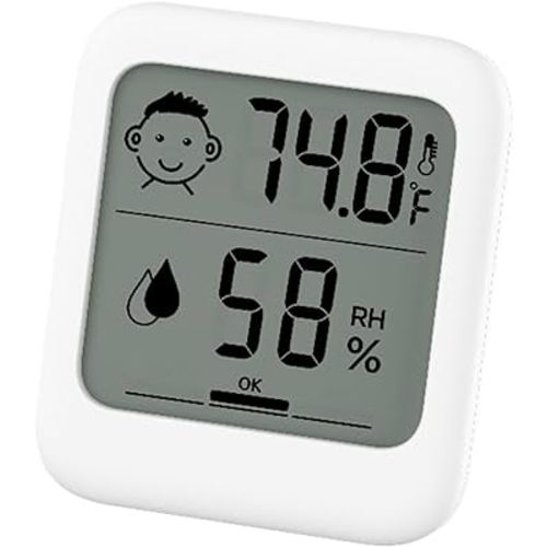 HATUSOKU Digital Thermometer and Hygrometer with Comfort Face Display, Hygrometer, Stand, Magnet, Hanging, Simple, Infectious Disease Prevention, Heat Stroke Prevention (Simple, No Clock)