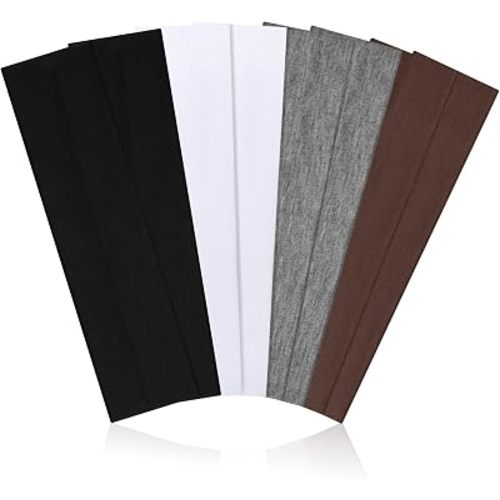 Ztomine Headbands for Women, 8pcs Stretchy Non Slip Soft Cotton Cloth Hair Bands for Sports, Workout, Yoga and Running