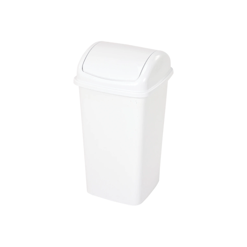27L Swing Top Bin - White - White - Miscellaneous