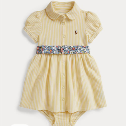 Belted Oxford Mesh Polo Dress & Bloomer