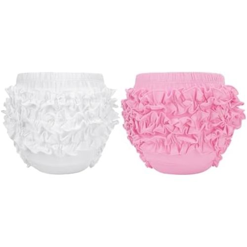 Durio Baby Bloomers for Toddler Girls Ruffle Diaper Covers for Girls Cute Cotton Baby Girl Shorts