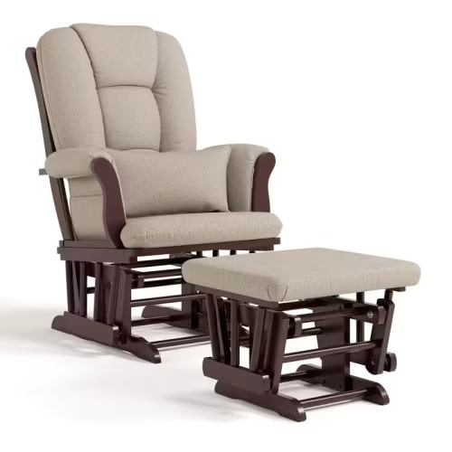 Storkcraft Tuscany Glider and Ottoman - Espresso/Taupe Swirl