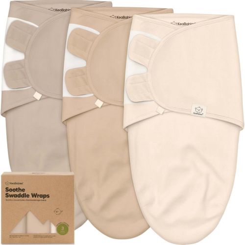 KeaBabies 3pk Organic Swaddle Sleep Sacks Baby, Premies Newborn Swaddles Wrap 0-3 Months, Soft Wearable Swaddle Blanket (Ecru, OS)