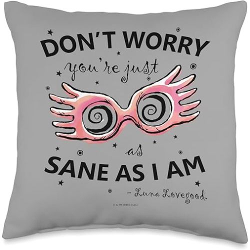 Harry Potter Luna Lovegood Spectrespecs Black Throw Pillow