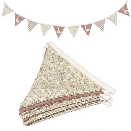 Nursery Wall Art Decor,Goose Nursery Decor,Vintage Floral Goose Pennant Banner Flags,Nursery Banner Flags for Baby Boy Room Playroom Boho Birthday Tea Party Decor