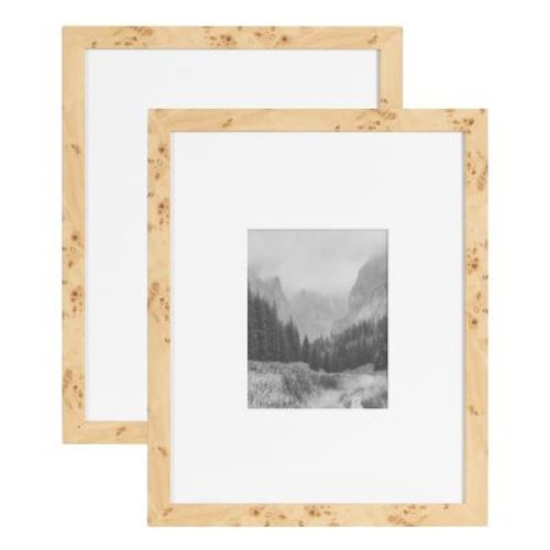 Kate & Laurel All Things Decor 16"X20" Matted to 8"X10" Burlock Picture Frame Set Natural