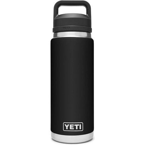 YETI Rambler 26 oz Bottle, Vacuum Insulated, Stainless Steel with Chug Cap, Black