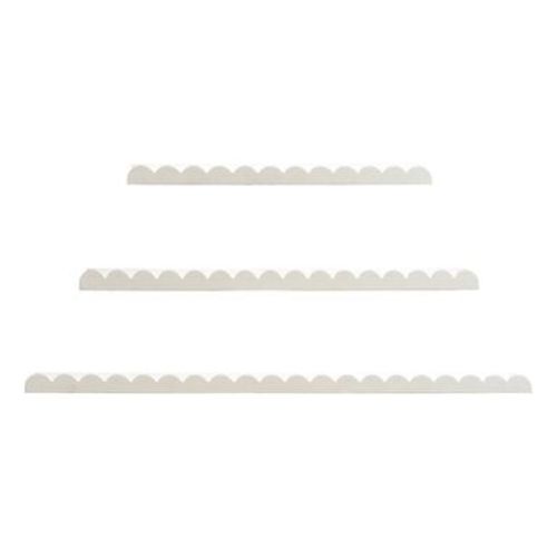 American Art Decor Set of 3 Scallop Wood Floating Wall Shelf White