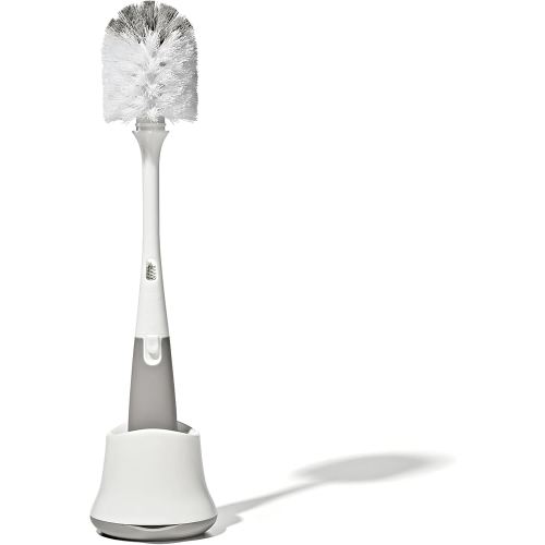 OXO Tot Bottle Brush with Nipple Cleaner and Stand, Gray