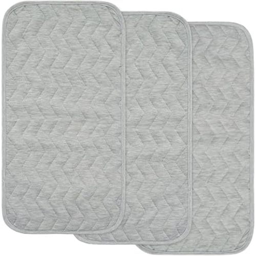 BlueSnail Quilted Thicker Waterproof Changing Pad Liners,3 Count(Heater Gray)