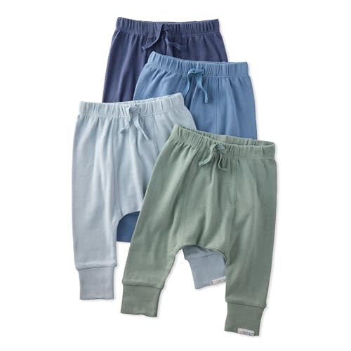 Butterblu Jordan 4-Pack Jogger Pants 100% Cotton Bottoms | GOTS Certified Organic Cotton for Baby, Toddler Girls, Boys, Unisex, Machine Washable, Made to Match Colors