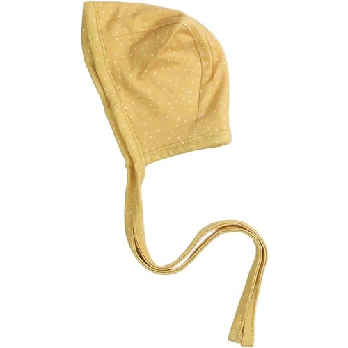 Copper Pearl Baby Bonnets: Ultra-Soft, Comfy to Wear, Tie-On Infant Sun Hat for Protection Against UV Rays, Trendy Coordinating Designs Swaddles, 3-6 Months - Marigold