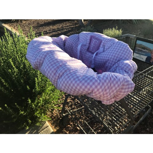 Embroidered Gingham Shopping Cart Cover, Personalized High Chair Cover