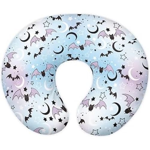 Bats Moon Baby Nursing Pillow Cover Breathable Durable Neutral Breastfeeding Pillow Cover with Hidden Zipper Soft Nursing Pillow Case for Halloween (22"x18"x6")