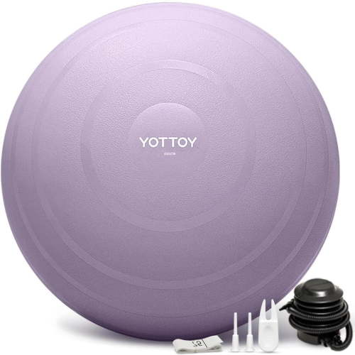 YOTTOY, Exercise Ball, 75 cm, Anti-Burst, Purple, Extra Thick