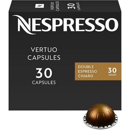 Nespresso Vertuo, Double Espresso Chiaro, 30-Count Espresso Coffee Pods