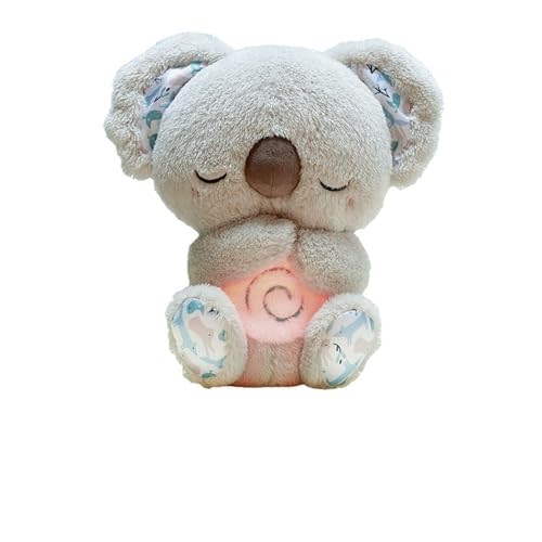 Relief Koala Breathing Stuffed Toy, Anxiety Relief Plush Breathing Animal, Sleeping Koala Plush Breathing with Musical Lights & Rhythmic Breathing Motion