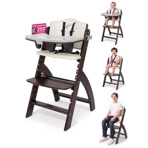 Abiie Beyond Junior Convertible Wooden High Chair with Removable Tray