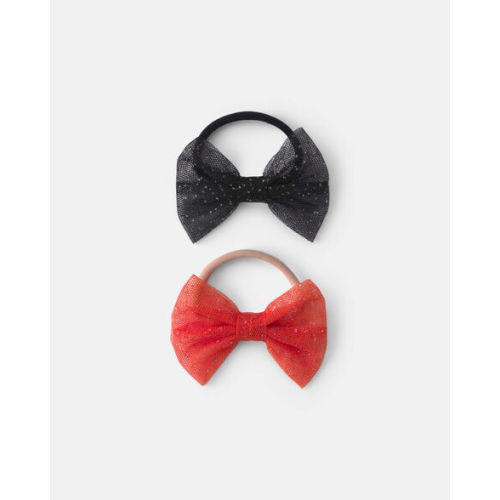 Baby Girl 2-Pack Bow Halloween Headwraps - Orange/Black | Carter's