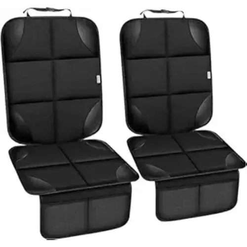 Meolsaek Car Seat Protector for Child Car Seat, Durable 600D Fabric Waterproof Car Seat Cover with Thick Pad Non-Slip Backing，No Imprints (Black 2pcs)