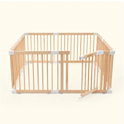 HARPPA Grovi Wooden Baby Gate Playpen | Non-Toxic Foldable DIY Adjustable Play Yard for Infants & Toddlers – Natural Finish Baby Fence for Small & Large Spaces