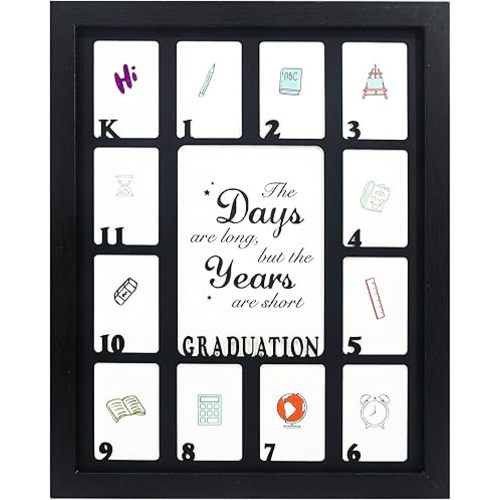 GMFrames School Years Picture Frames K-12 Graduation School Photo Frame for Kindergarten to 12th Grade Keepsake for Graduation Gifts Student Black
