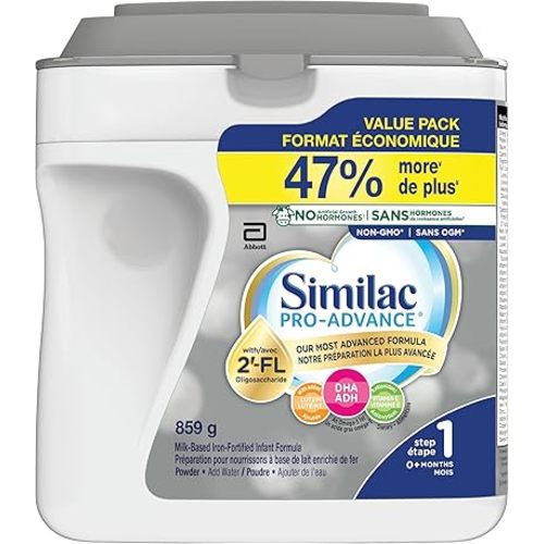 Similac Pro-Advance Step 1, Baby Formula, Our Closest Formula to Breast Milk with 2’-FL, Easy To Digest, 0+ Months, Powder, 859 g