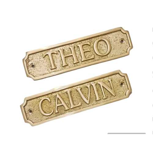 Custom Cast Brass Name Plaque - Gold Finish Door Sign