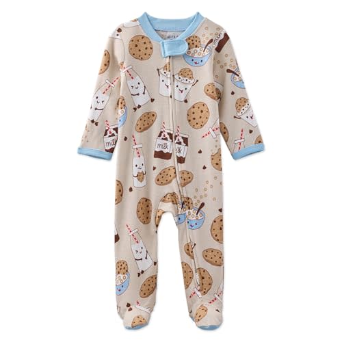 Butterblu Baby Boys' Scout Sleep & Play 100% Organic Cotton Footed Zip Front Sleeper Pajamas for Baby Boys