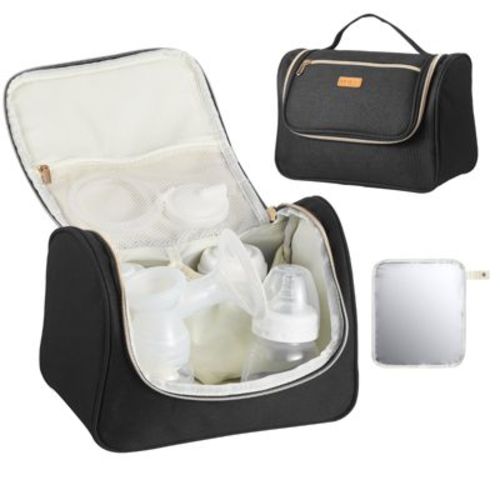 VEVOR Wearable Breast Pump Bag, Portable Pump Carrying Case with Waterproof Mat, Fits M5/M6, Stores Pumping Accessories & Breastmilk,for Travel & Home