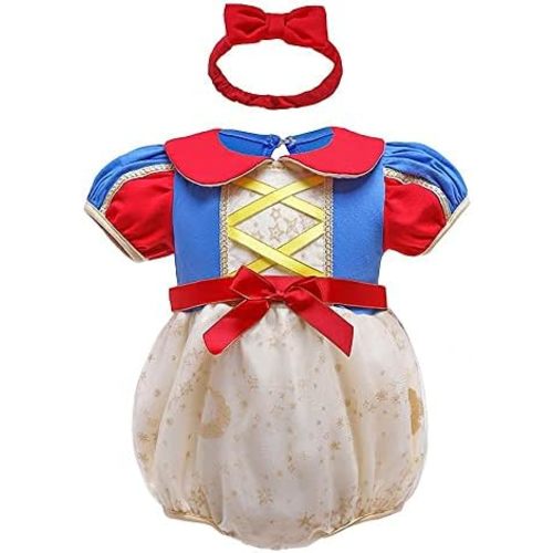 Dressy Daisy Infant Baby Girl Princess Dress Costume Romper Tulle Tutu Fancy Birthday Halloween Bodysuit Outfit with Headband
