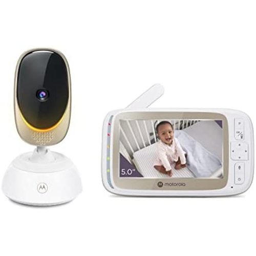 Motorola Baby Monitor VM85 - 5" WiFi Video Baby Monitor with Camera & Mood Light - Connects to Nursery App, 1000ft Range, Two-Way Audio, Remote Pan, Digital Tilt-Zoom, Temp, Lullabies, Night Vision