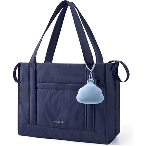 BAGSMART Diaper Bag Tote Puffer, Hospital Bag for Labor Delivery with Pacifier Case, Lightweight Baby Bag for Travel, Work | Multifunctional, Insulated Pockets, Water Resistance