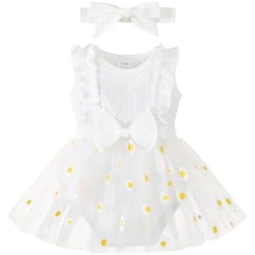 Renotemy Newborn Baby Girl Lace Romper Infant Summer Boho Flower Tulle Dress Party Gifts Newborn Photography Outfits