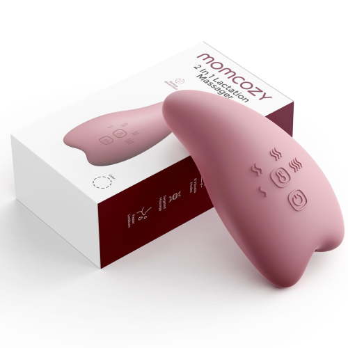 Momcozy Warming Lactation Massager Pro, 8 Vibration Modes & 4 Heating Levels, Improves Milk Flow & Relieves Breast Engorgement