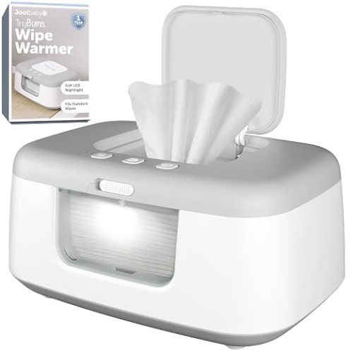 Jool Baby TinyBums Baby Wipe Warmer & Dispenser with LED Changing Light & On/Off Switch (Gray)