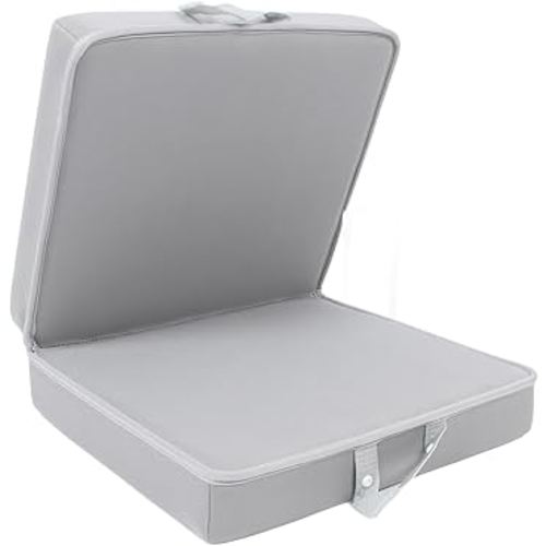 Kneeling Pad, Waterproof Portable Neoprene Bath Kneeler and Elbow Rest Pad for Yoga, Gardening, Baby Bath, Compact Briefcase Design Foldable Cushion for Outdoor Activities (Grey