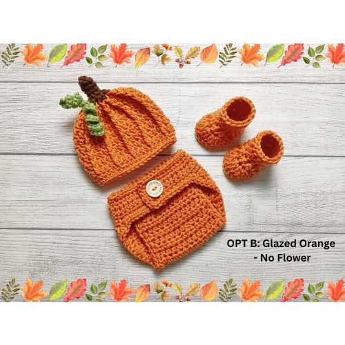 Baby Pumpkin Crochet Hat and Diaper Cover - Baby Photo Prop - Baby Pumpkin Outfit - Baby Pumpkin Set - Baby Halloween Set - Newborn Pumpkin
