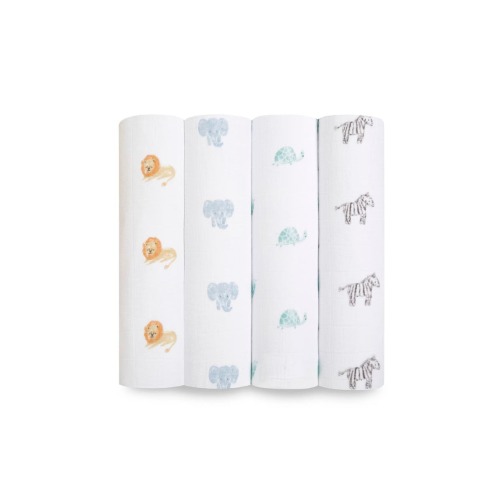Boutique 4-Pack 100% Organic Cotton Muslin Swaddles