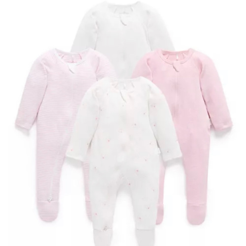 Girls' 4 Pack Zip Footie - Baby