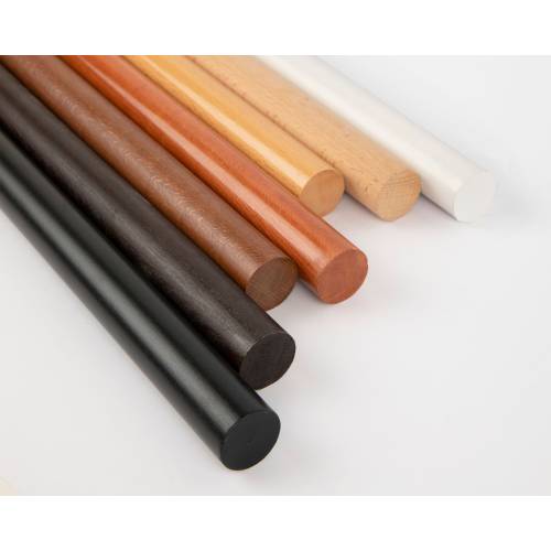 Wooden round bar for curtain pole usage, cloth rail, and wooden rods for multipurpose use / 35 mm wood pole in natural, walnut, oak, black