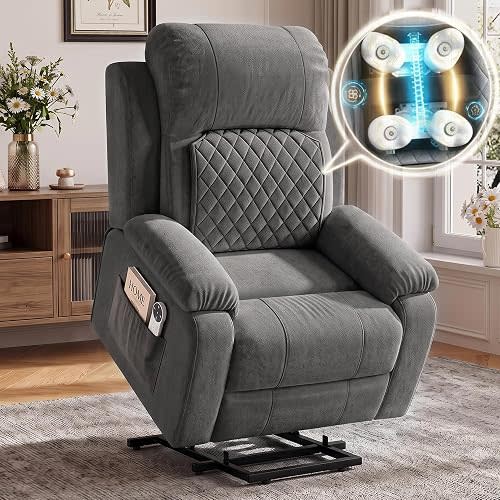 Power Recliner Chair with Massage & Heat, Electric Recliner for Elderly
