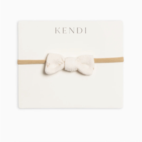 Brushed Back Pointelle Dainty Bow